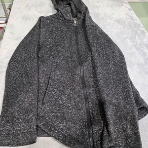 Eddie Bauer Women's Charcoal Heather Marled Knit Full Zip Hoodie Jacket Size SM